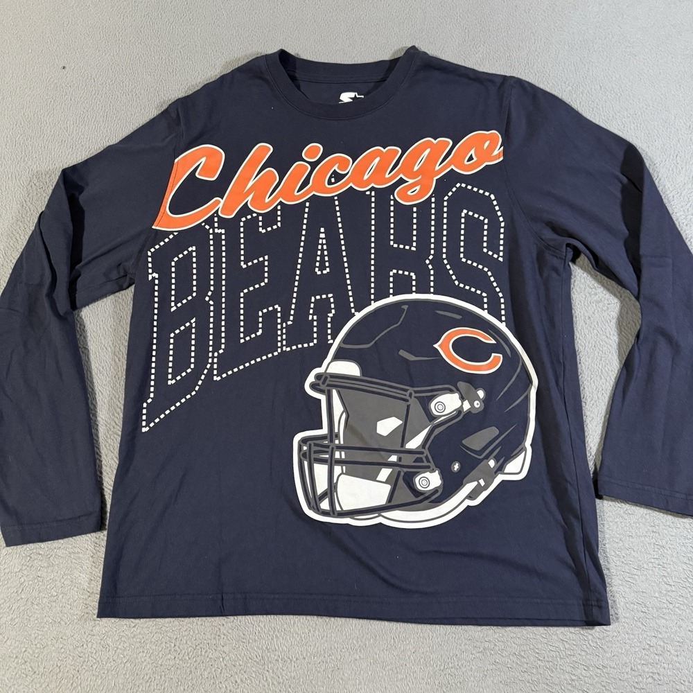 Starter Chicago Bears Big Logo Long Sleeve Shirt Size XL NFL‎ Football NWOT
